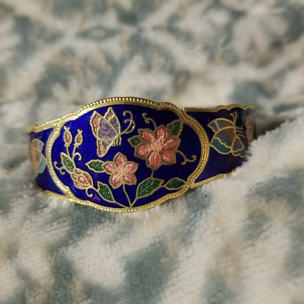 Vintage Cloisonne Butterfly Bracelet